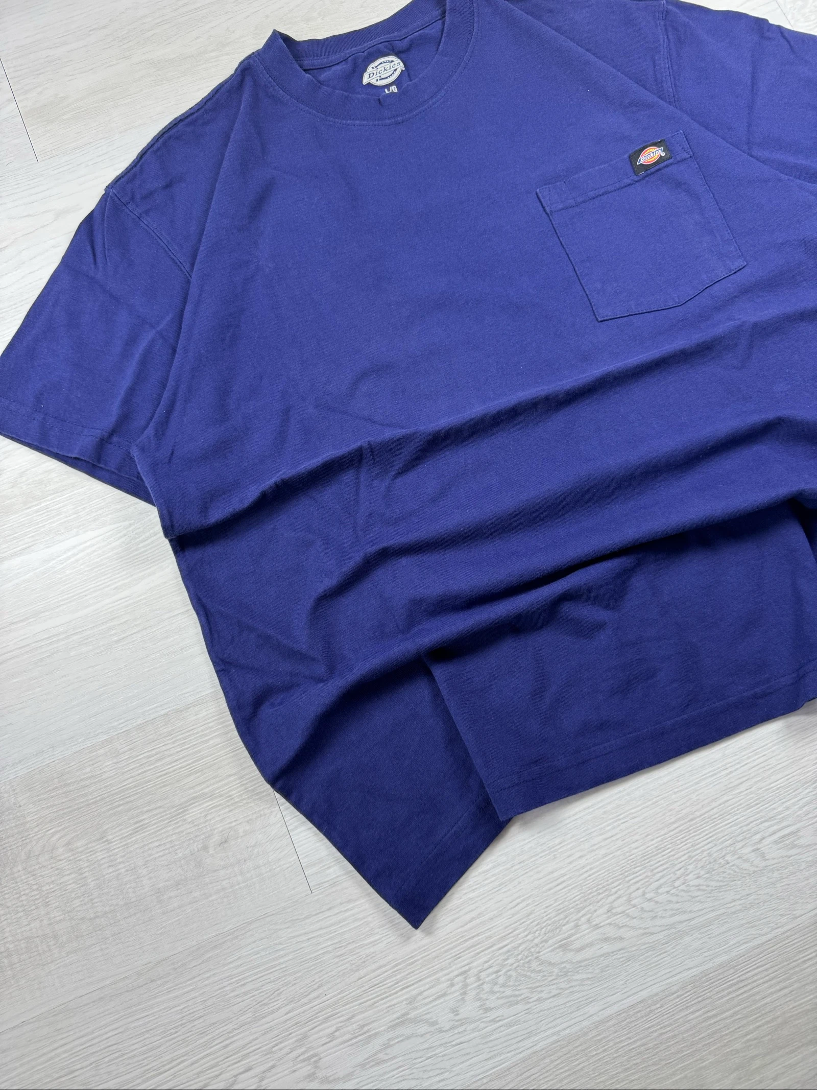 Dickies Pocket T-Shirt Blue Heavyweight Cotton Workwear Size L – photo 3